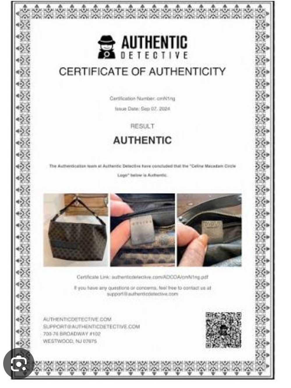 Certificate Of Authenticity